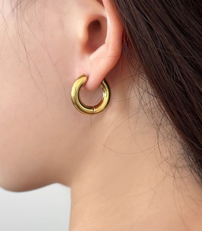Aretes gold round 22mm
