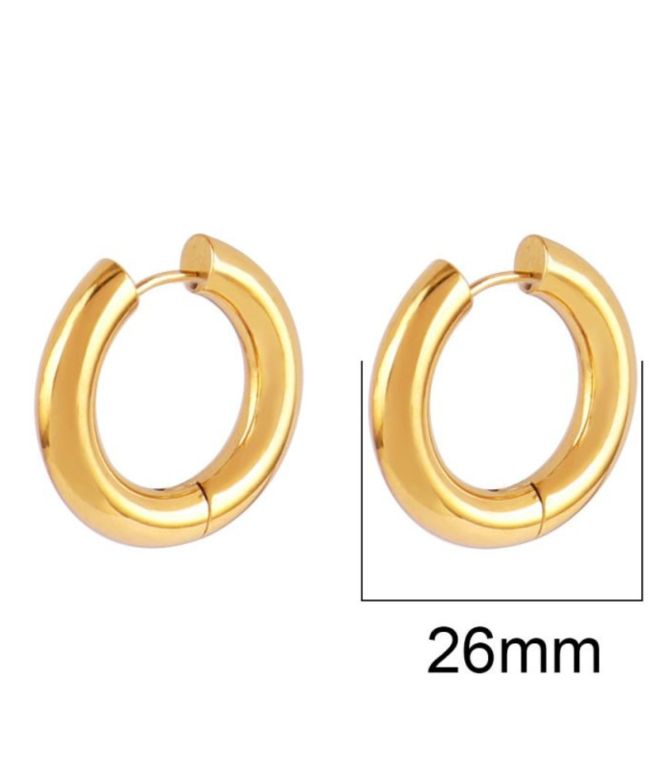 Aretes gold round 26mm