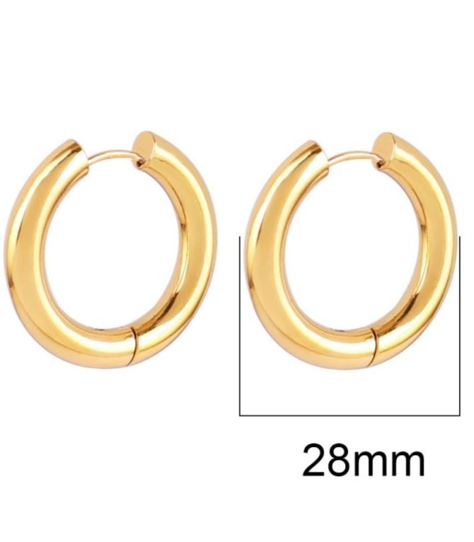 Aretes gold round 28mm
