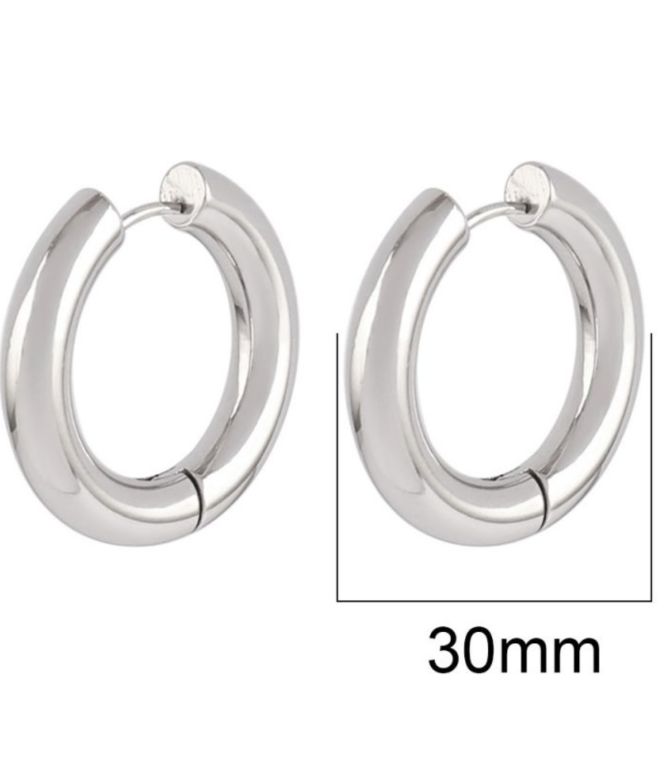 Aretes silver round 30mm