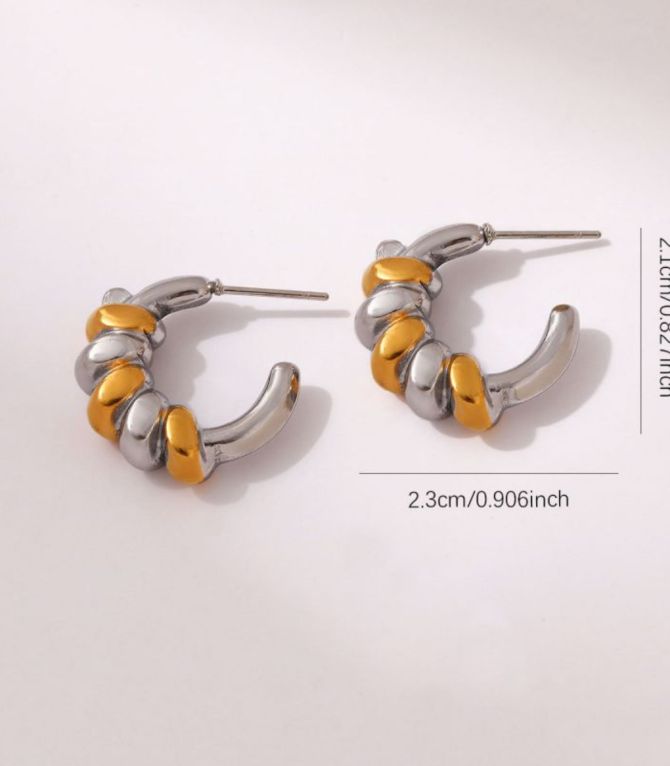 Aretes bicolor c shaped