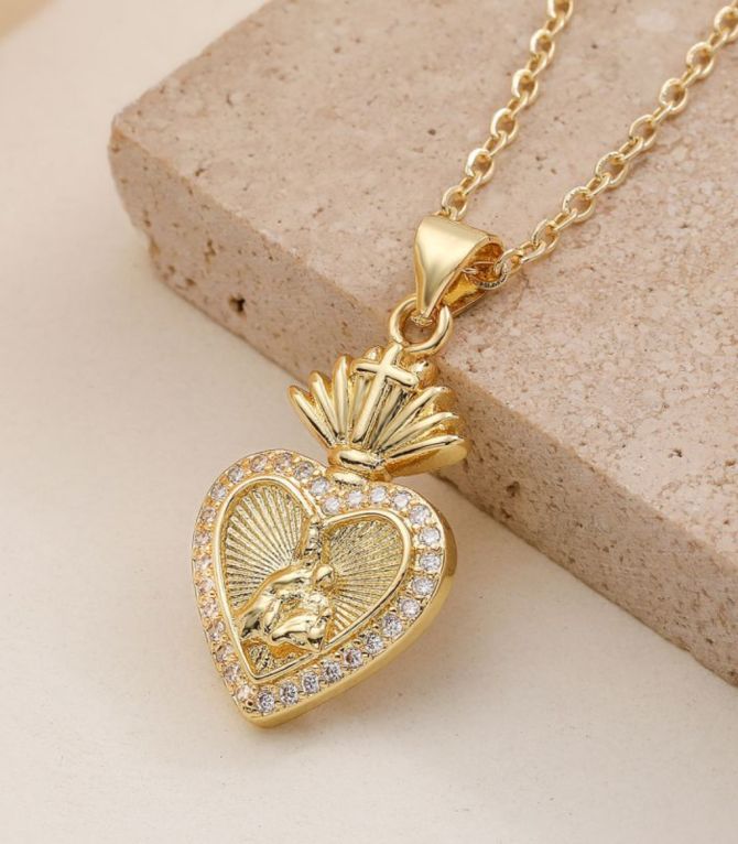 Collar diamond heart