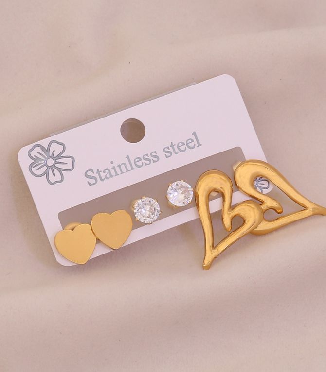 Aretes set diamond heart