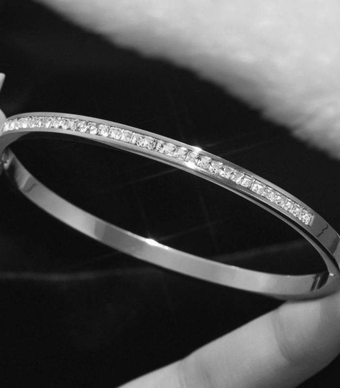 Brazalete silver diamond rund