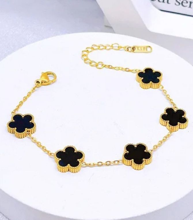 Brazalete black flower