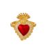 Anillo red zircon heart