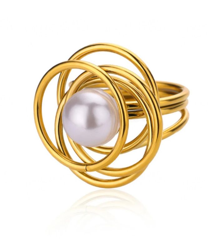 Anillo irregular con perla
