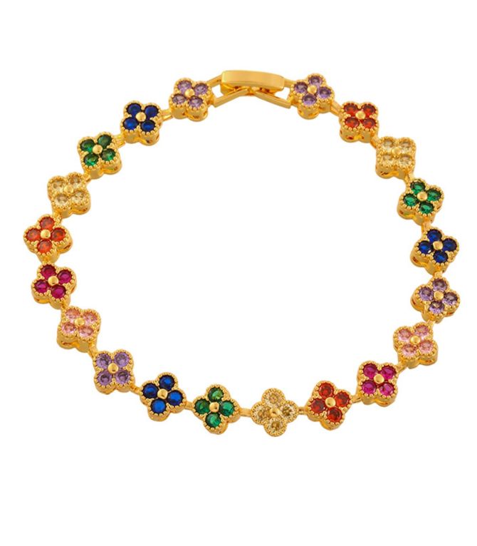Brazalete color zircon flower