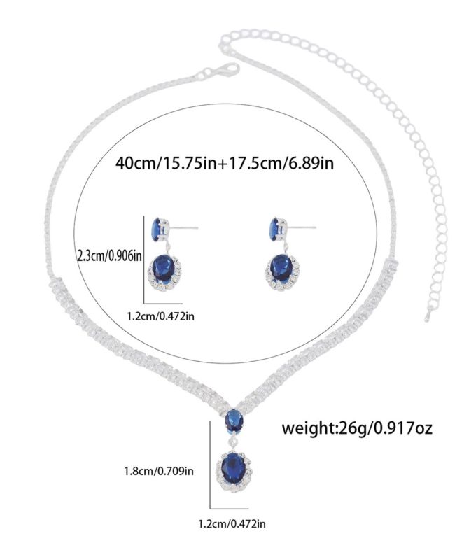 Collar y aretes set diamond