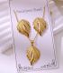 Collar y aretes set hojas