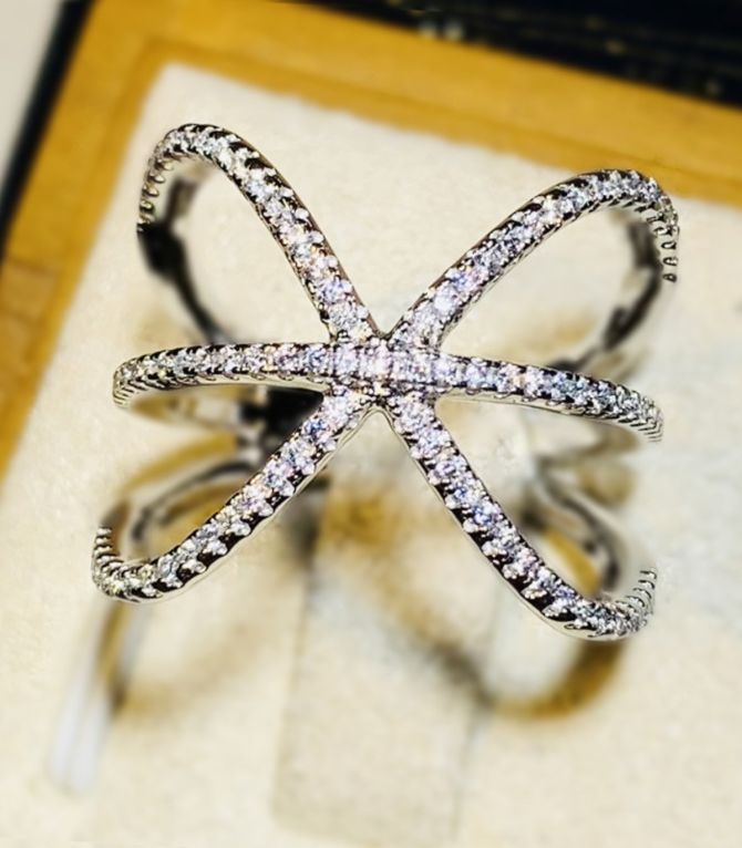 Anillo silver line 7