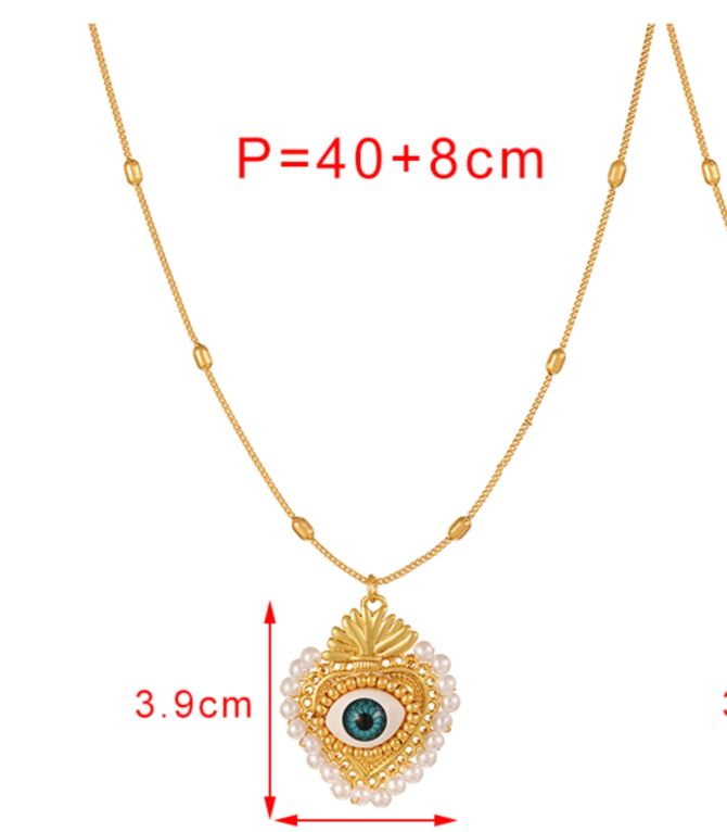 Collar pearl heart eye