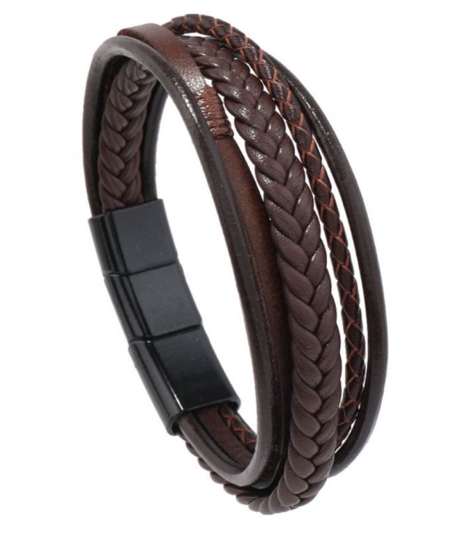 Brazalete brown tejido multilayer
