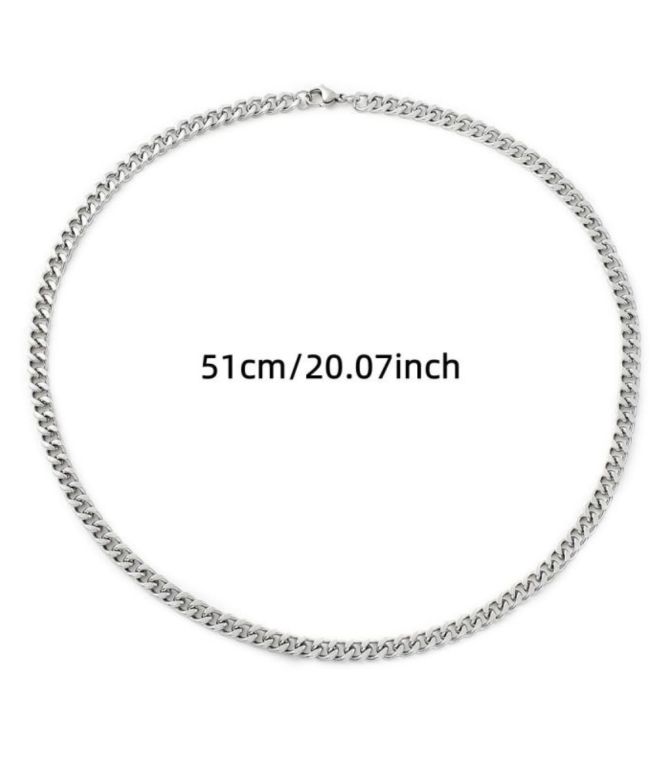 Collar plata de eslabones hombre