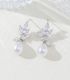 Aretes silver diamond leaf pearl