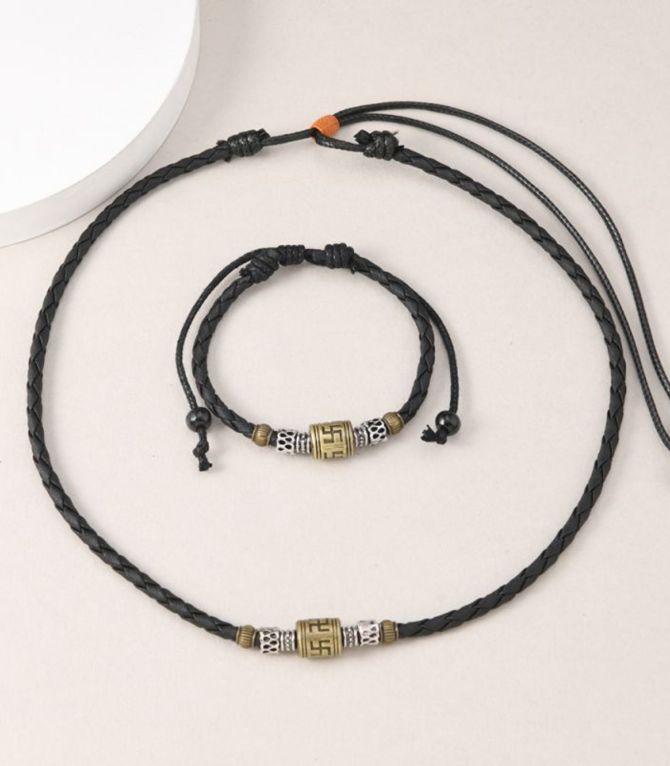 Set collar y pulsera hombre