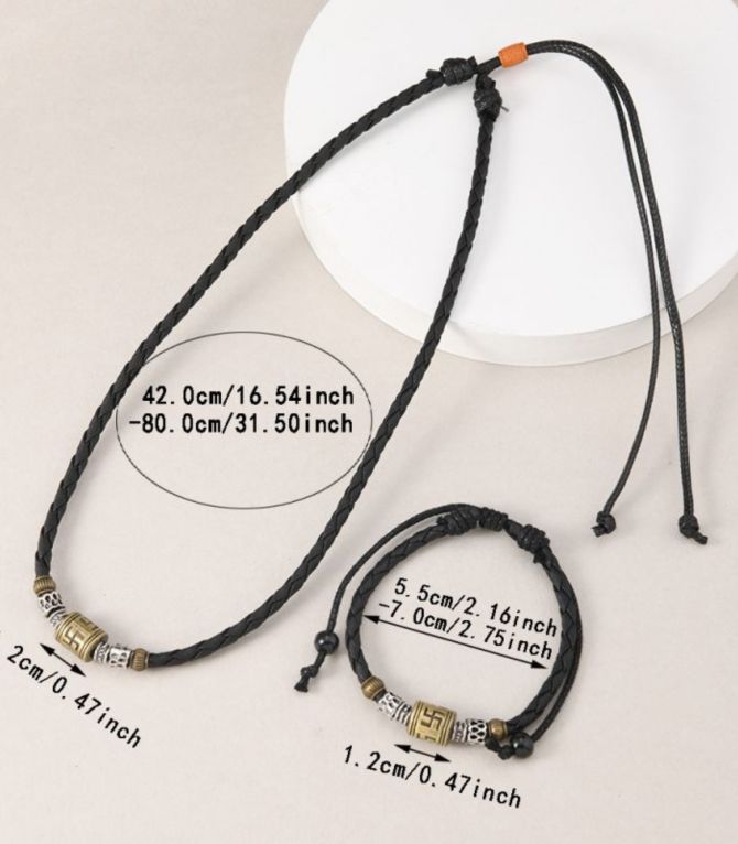 Set collar y pulsera hombre