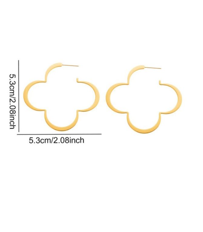 Aretes gold fourleaf clover