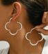 Aretes silver fourleaf clover