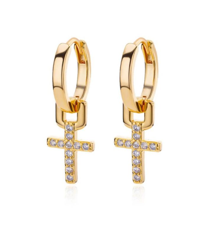 Aretes gold diamond round