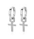 Aretes silver diamond round