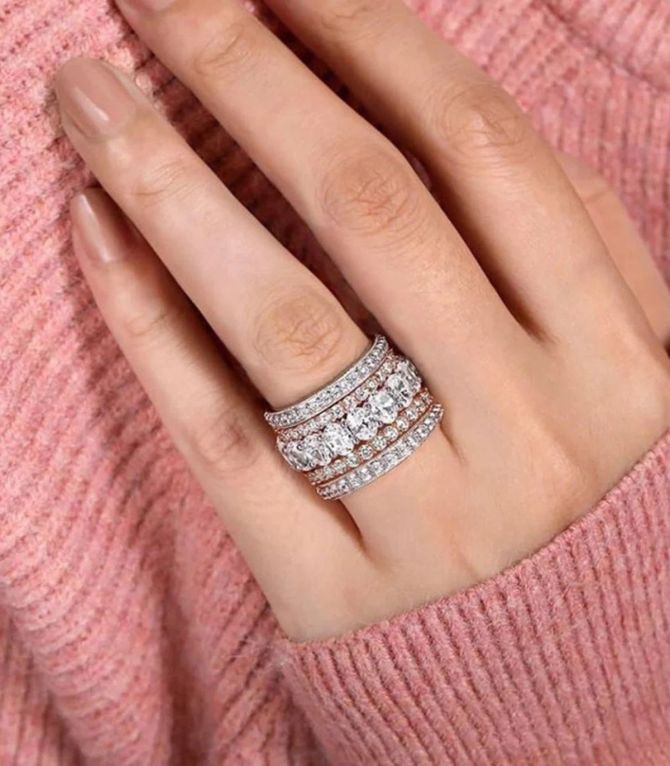 Anillo diamond bicolor 7