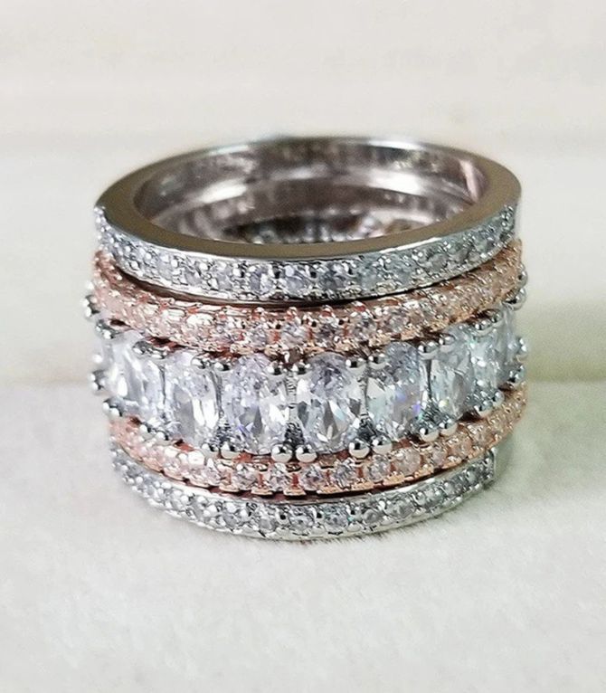 Anillo diamond bicolor 7