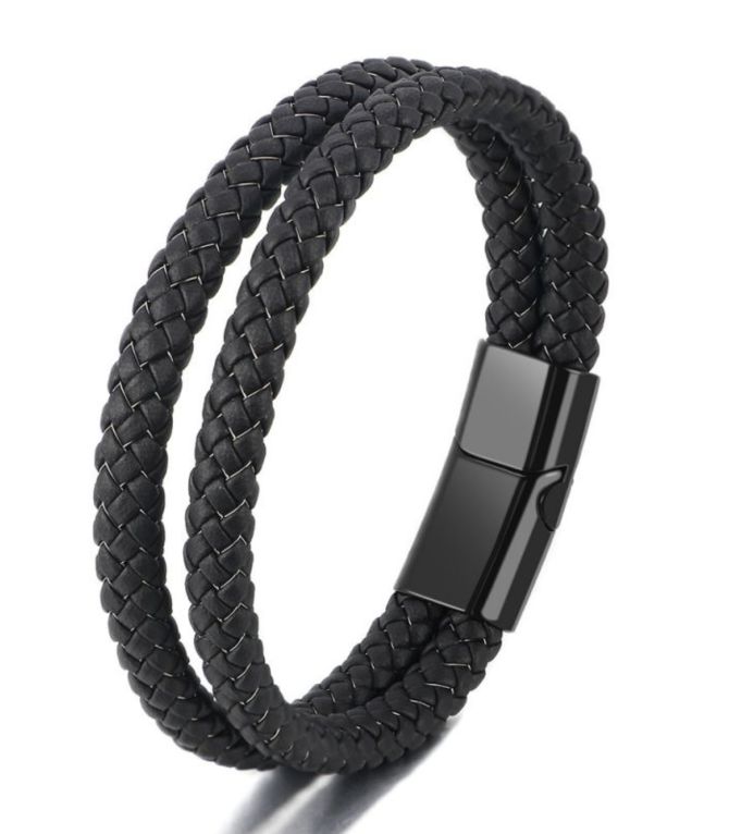 Brazalete negro doble hombre