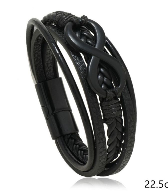 Brazalete infinito negro hombre