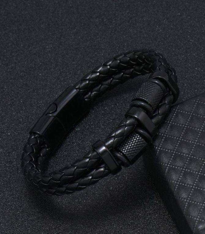 Brazalete nego braided hombre
