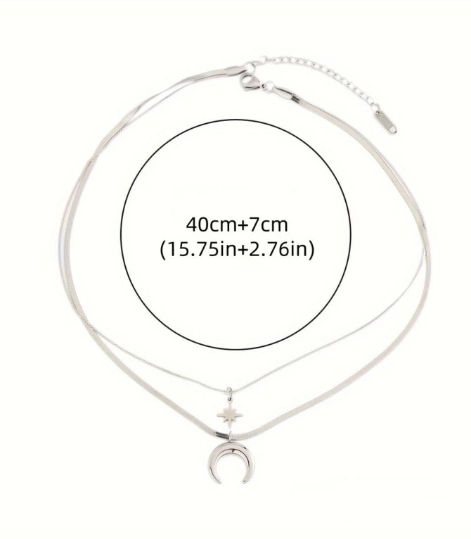 Collar doble star moon hombre