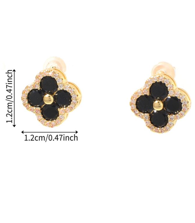 Aretes clover negro