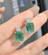 Aretes green diamond square