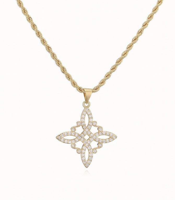 Collar dorado nudo de bruja