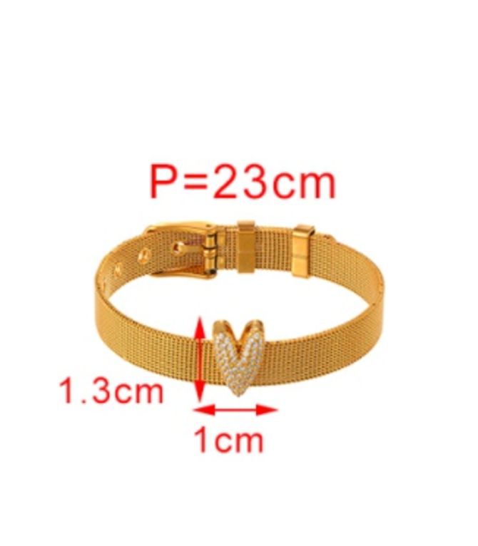 Brazalete corazón con zirconias