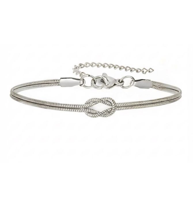 Brazalete nudo plata