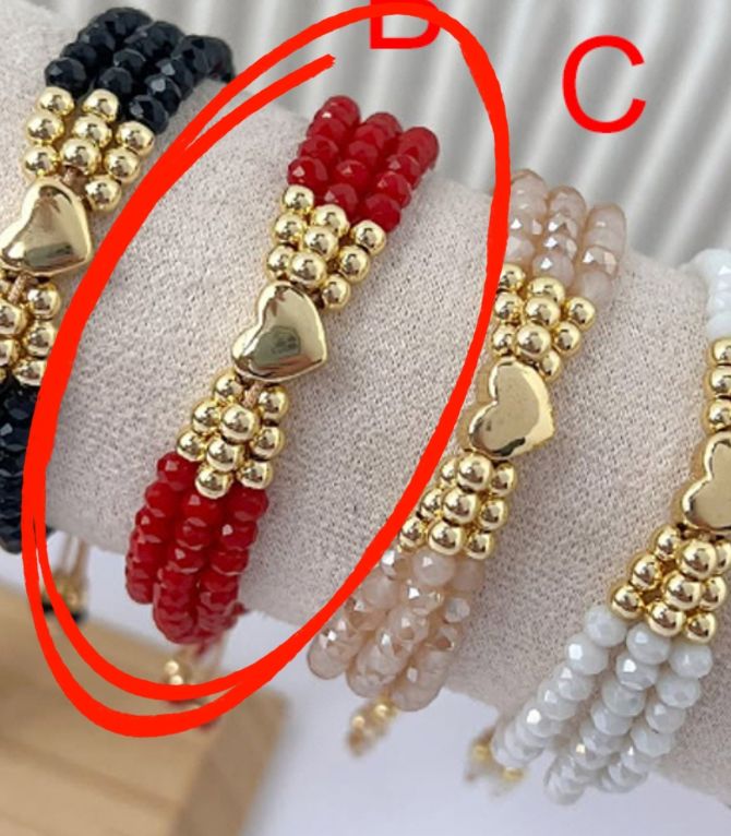 Brazalete cristal multilayer rojo