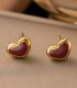 Aretes corazón rojo
