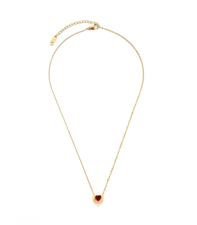 Collar heart diamond red