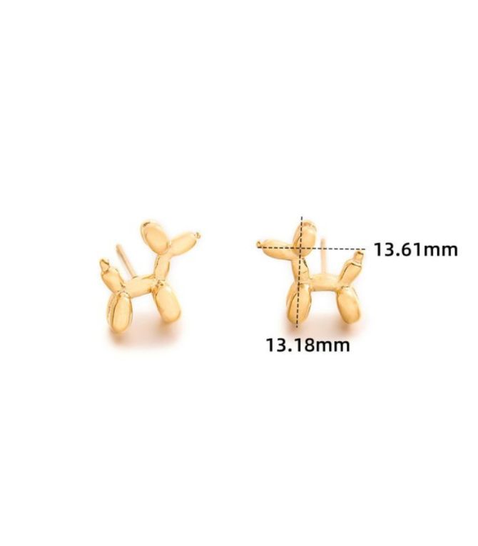 Aretes gold balloon dog