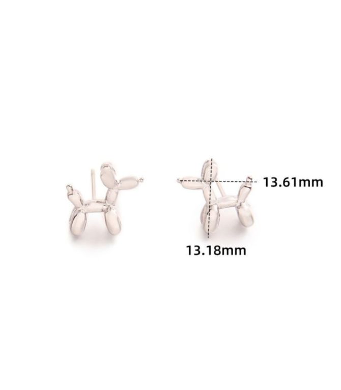 Aretes silver balloon dog
