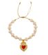 Brazalete perlas corazón zirconias