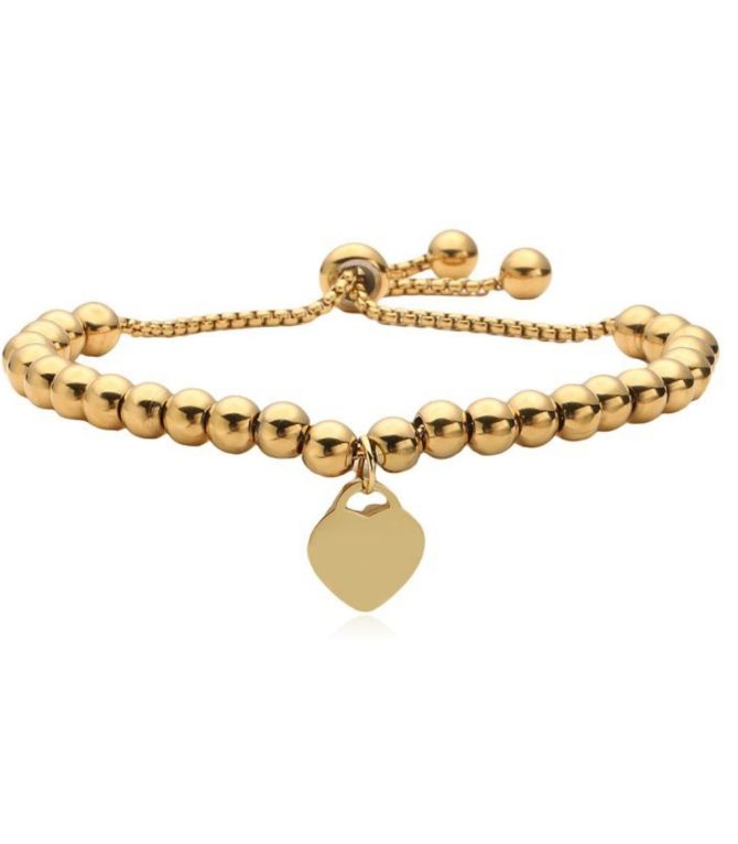 Brazalete gold heart beaded