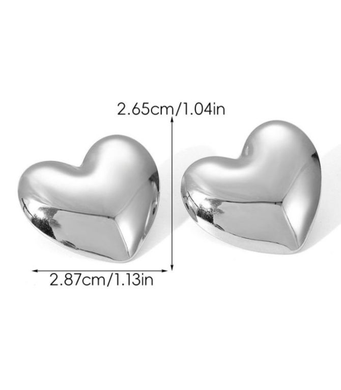 Aretes corazón plata