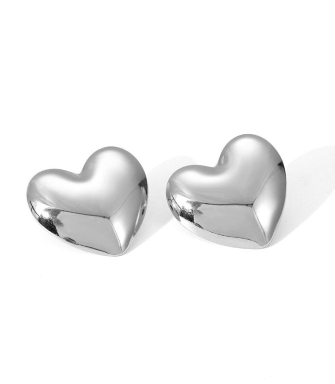 Aretes corazón plata