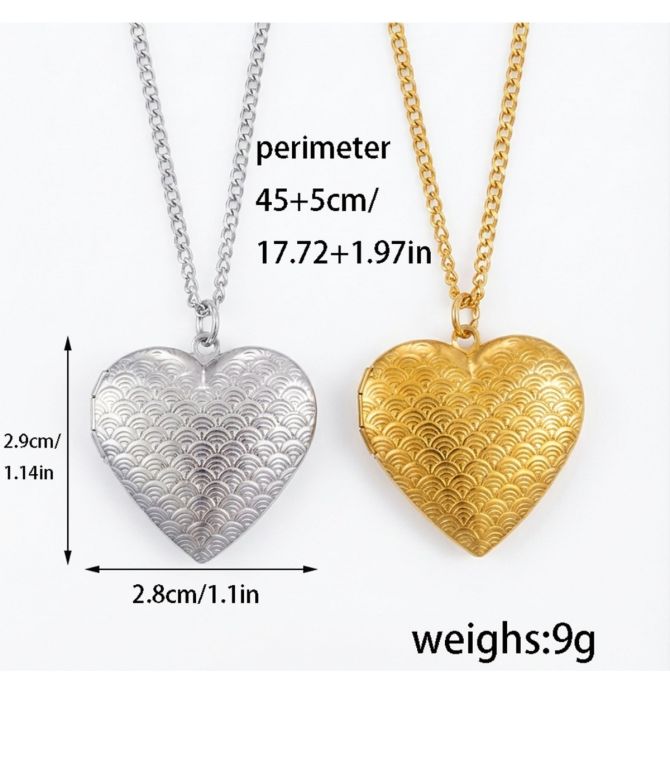 Collar relicario corazón plata