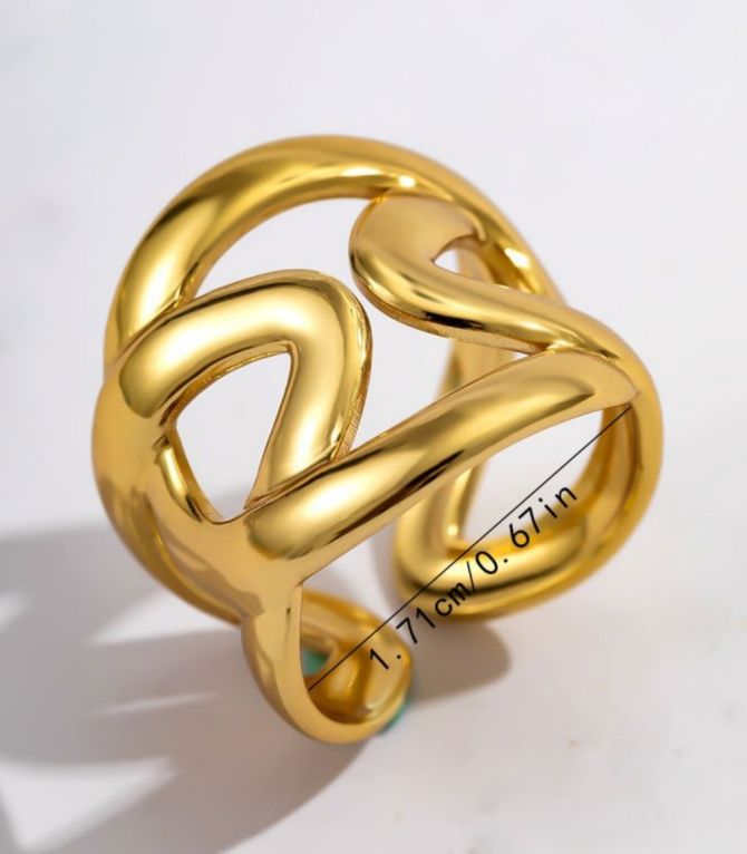 Anillo abierto cruz irregular