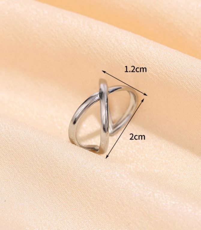 Anillo plata abierto cruzado