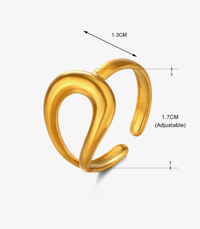 Anillo dorado geométrico