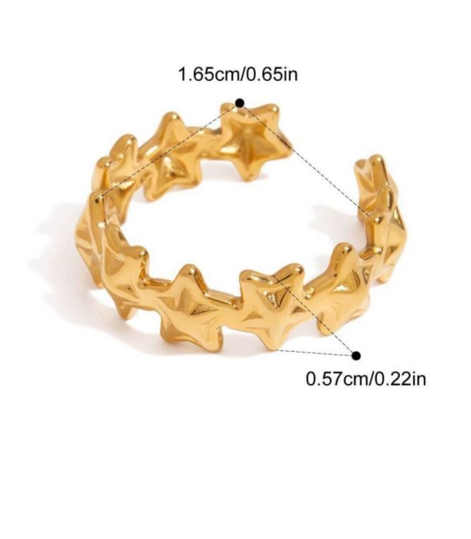 Anillo estrellas doradas